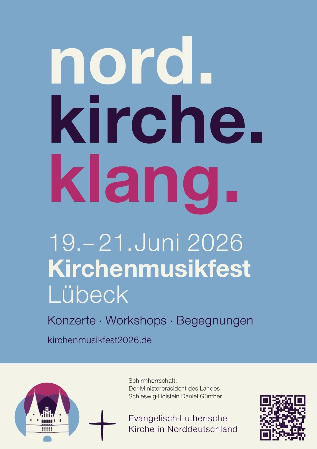 Plakat der gemeinsamen Konzertes der Hymnus-Chorknaben Stuttgart und der Lübecker Knabenkantorei an St. Marien
